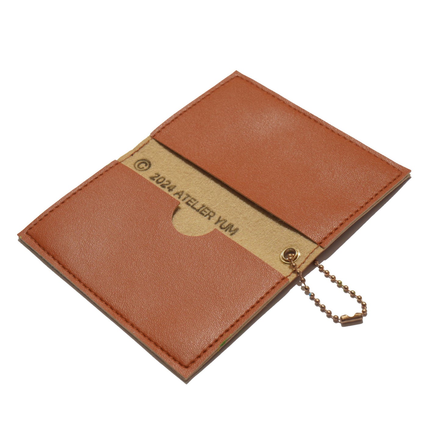 100% Recycled PVC Leather Card Case Brown  #tag1# #tag2# #tag3# #tag4#