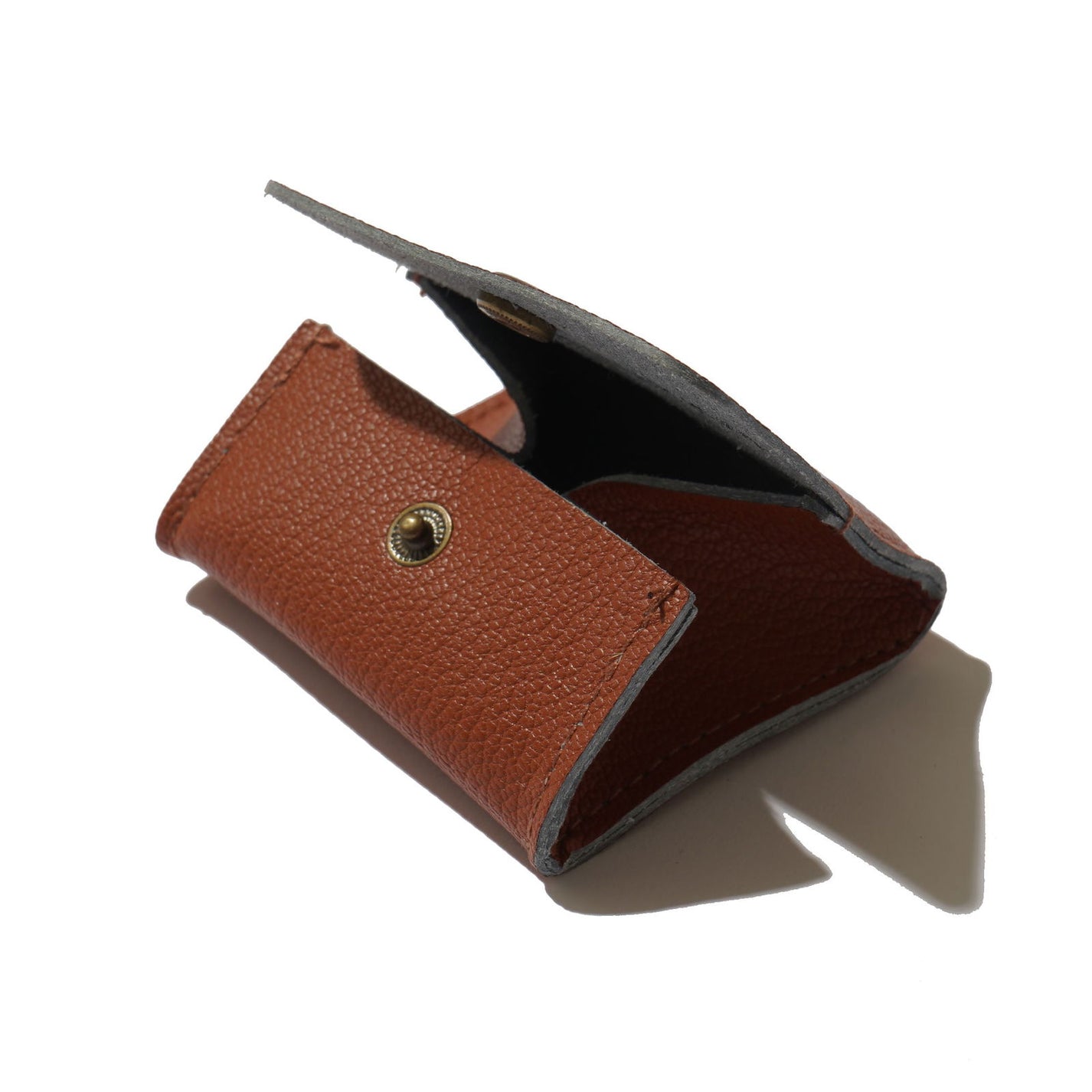 100% Recycled PVC Leather Coin Purse Hand Painted - Brown  #tag1# #tag2# #tag3# #tag4#