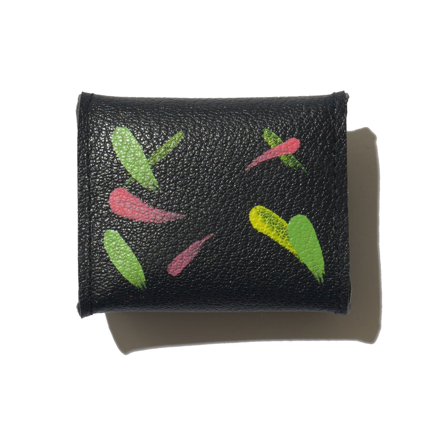 100% Recycled PVC Leather Coin Purse Hand Painted - Navy  #tag1# #tag2# #tag3# #tag4#