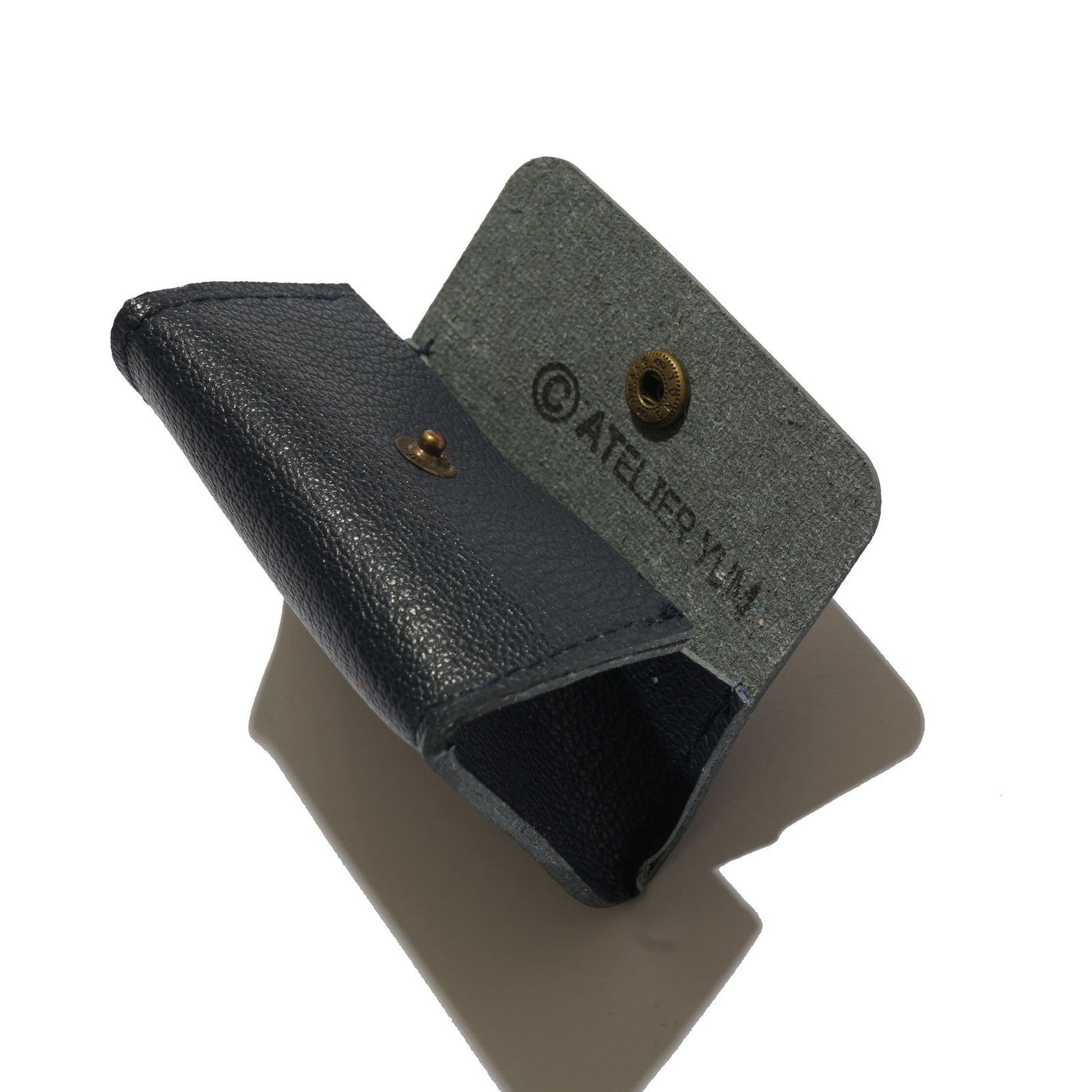 100% Recycled PVC Leather Coin Purse Hand Painted - Navy  #tag1# #tag2# #tag3# #tag4#