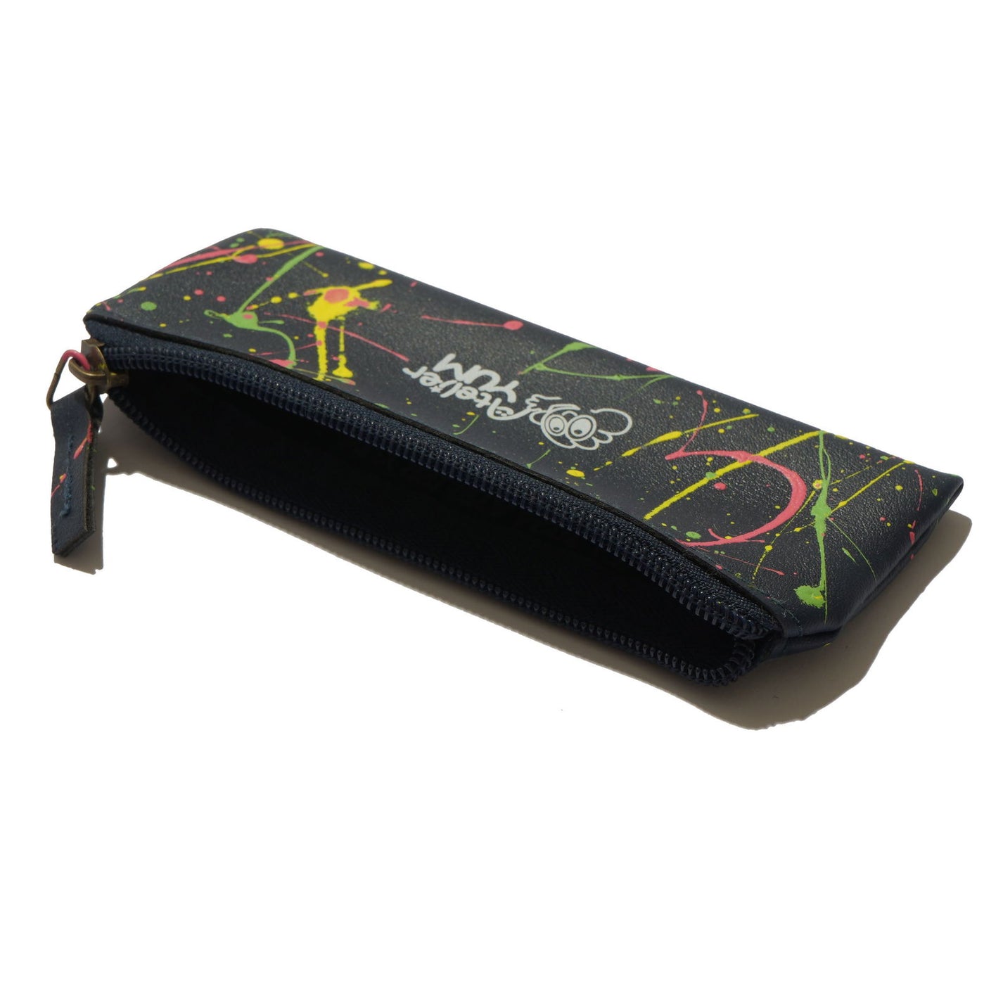 100% Recycled PVC Leather Pencil Case Navy  #tag1# #tag2# #tag3# #tag4#