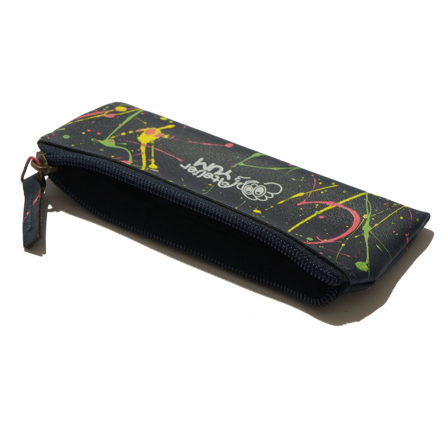 100% Recycled PVC Leather Pencil Case Navy  #tag1# #tag2# #tag3# #tag4#