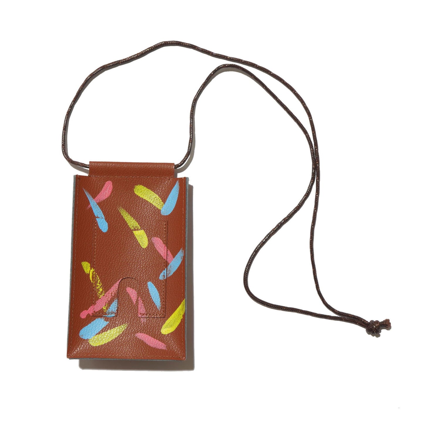 100% Recycled PVC Leather Smartphone Pouch Brown  #tag1# #tag2# #tag3# #tag4#
