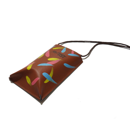 100% Recycled PVC Leather Smartphone Pouch Brown  #tag1# #tag2# #tag3# #tag4#