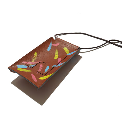 100% Recycled PVC Leather Smartphone Pouch Brown  #tag1# #tag2# #tag3# #tag4#