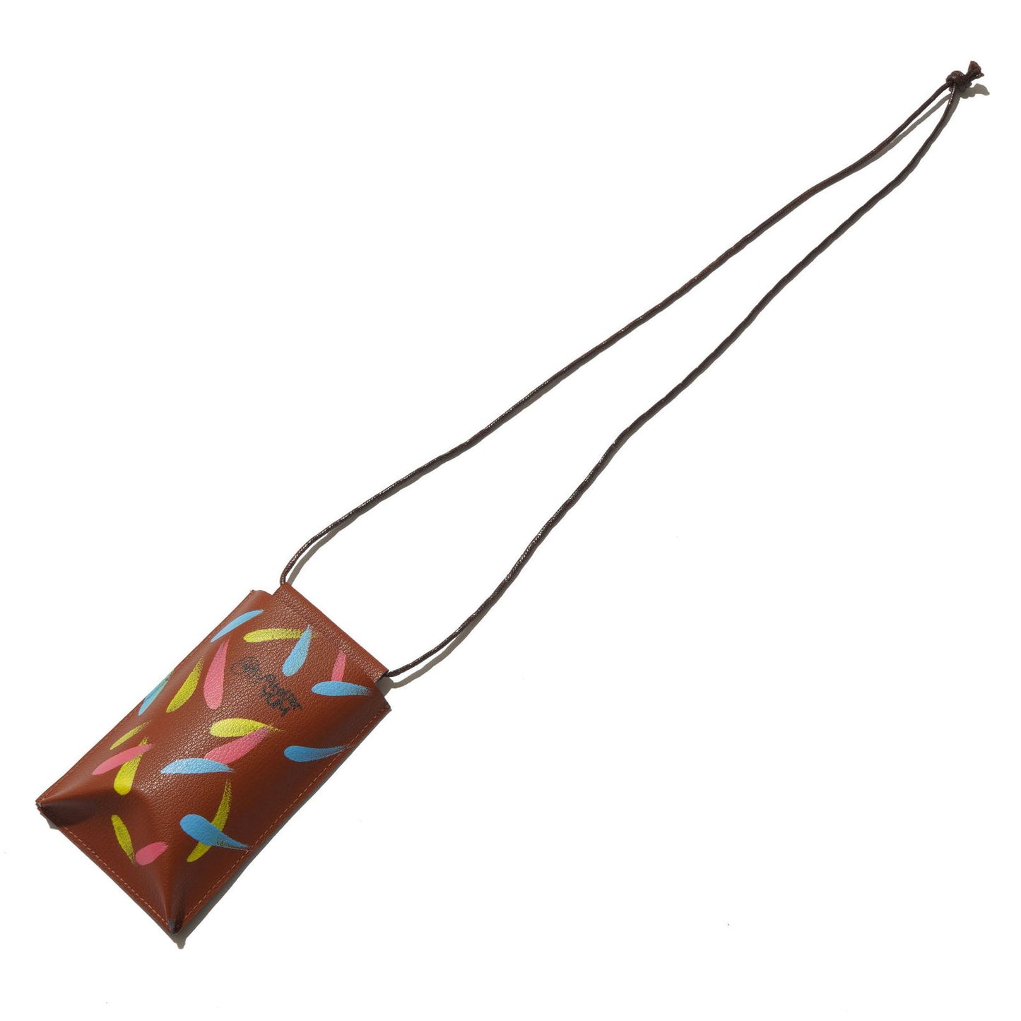 100% Recycled PVC Leather Smartphone Pouch Brown  #tag1# #tag2# #tag3# #tag4#