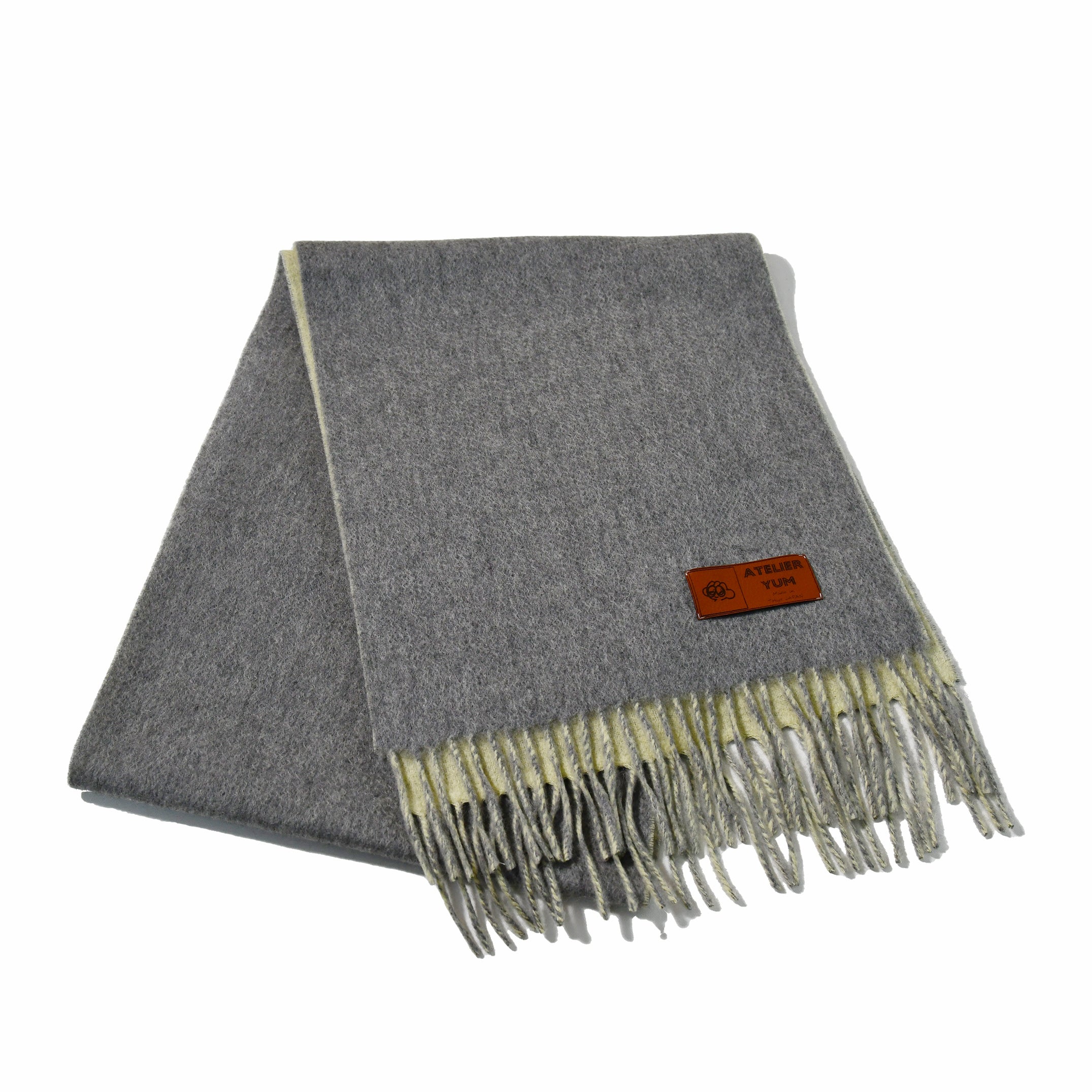 カシミヤ混 リバーシブル マフラー（ピンク/モカ/グレー） – Atelier Yum