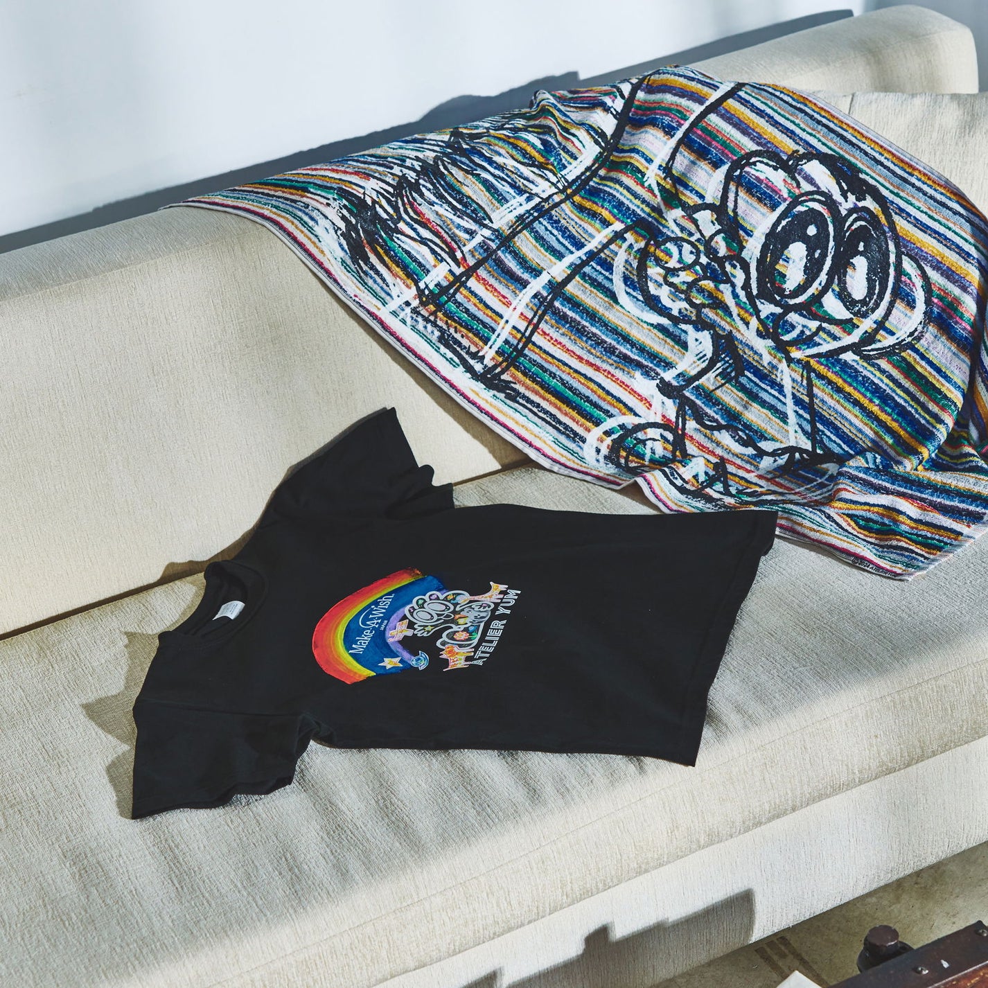 【Make-A-Wish of Japan Collaboration Product】Organic Cotton T-Shirt Rainbow (S/M/L/XL)  #tag1# #tag2# #tag3# #tag4#