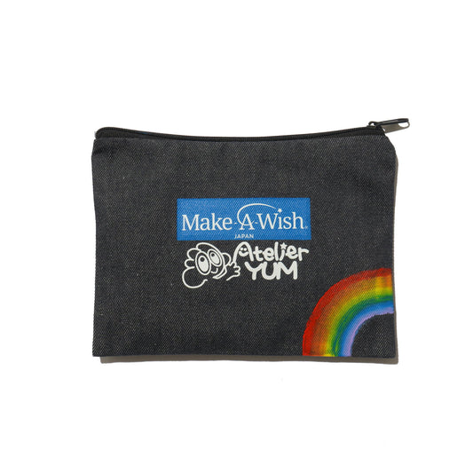 【Make-A-Wish of Japan Collaboration Product】Recycled Denim Pouch Rainbow (M)  #tag1# #tag2# #tag3# #tag4#