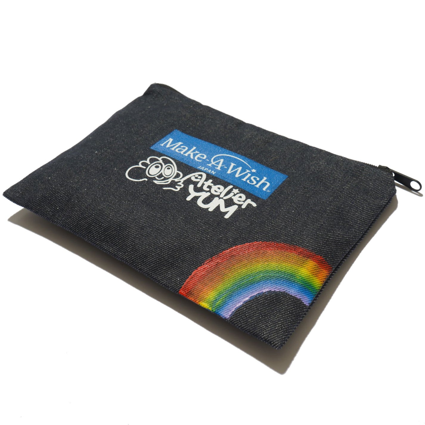 【Make-A-Wish of Japan Collaboration Product】Recycled Denim Pouch Rainbow (M)  #tag1# #tag2# #tag3# #tag4#