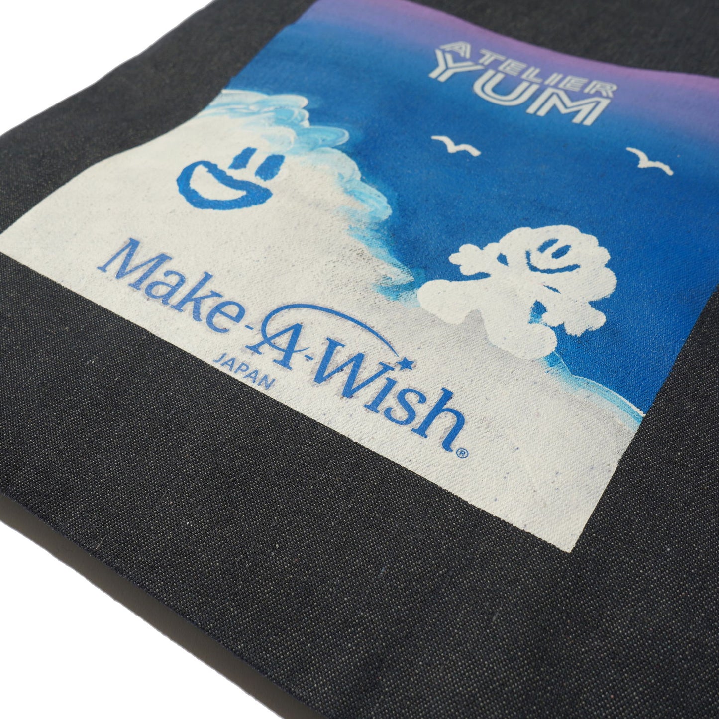 【Make-A-Wish of Japan Collaboration Product】Recycled Denim Tote Bag sky  #tag1# #tag2# #tag3# #tag4#