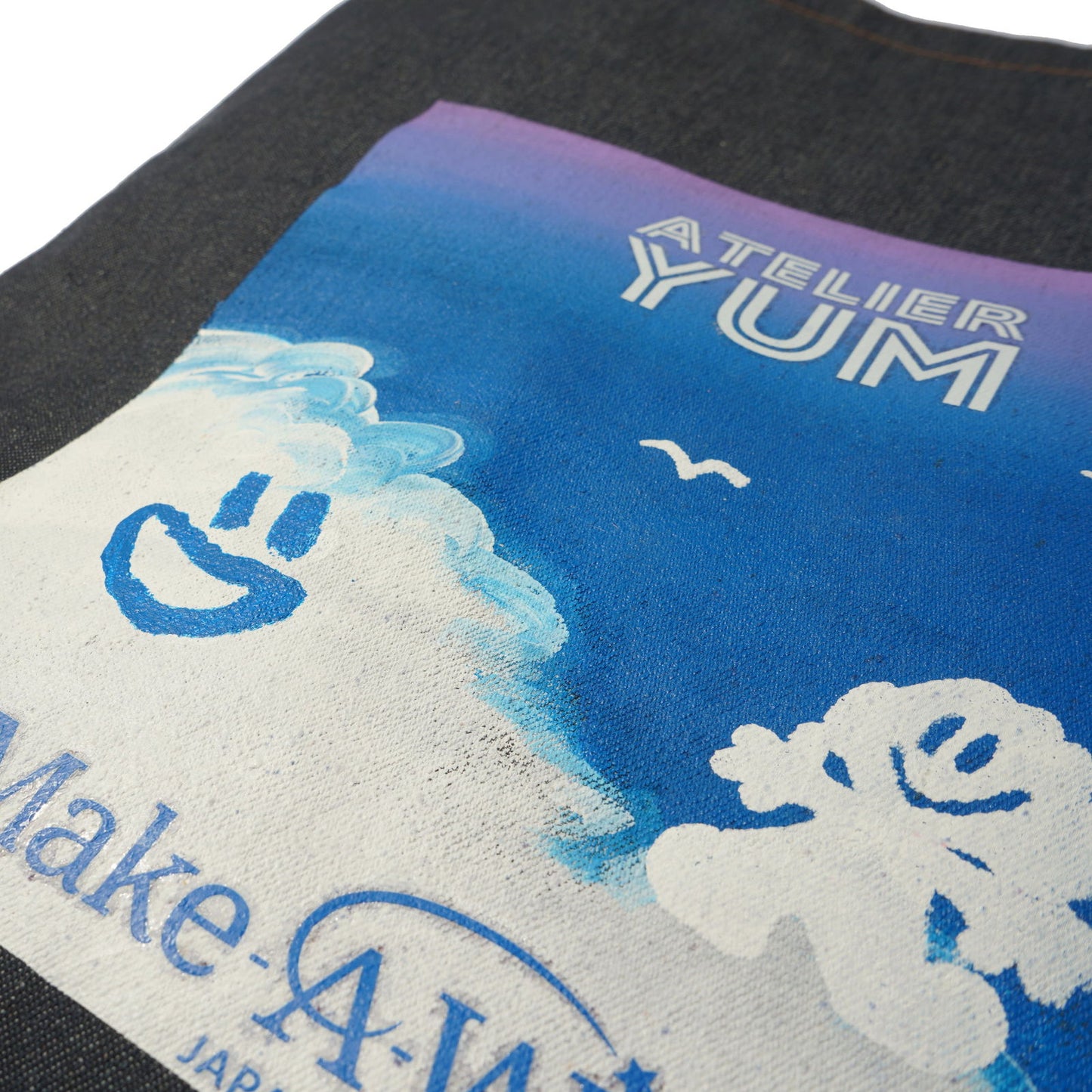 【Make-A-Wish of Japan Collaboration Product】Recycled Denim Tote Bag sky  #tag1# #tag2# #tag3# #tag4#