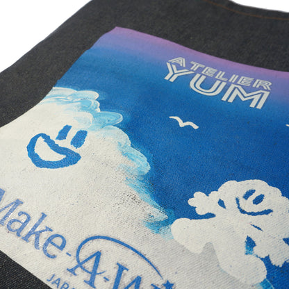 【Make-A-Wish of Japan Collaboration Product】Recycled Denim Tote Bag sky  #tag1# #tag2# #tag3# #tag4#