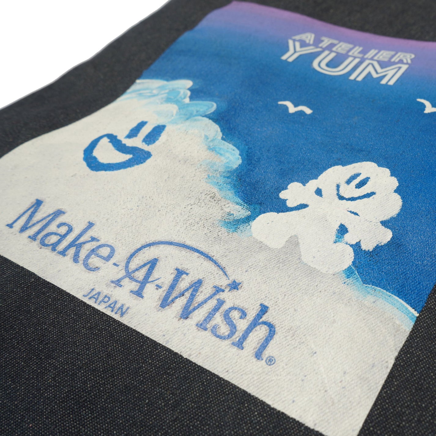 【Make-A-Wish of Japan Collaboration Product】Recycled Denim Tote Bag sky  #tag1# #tag2# #tag3# #tag4#