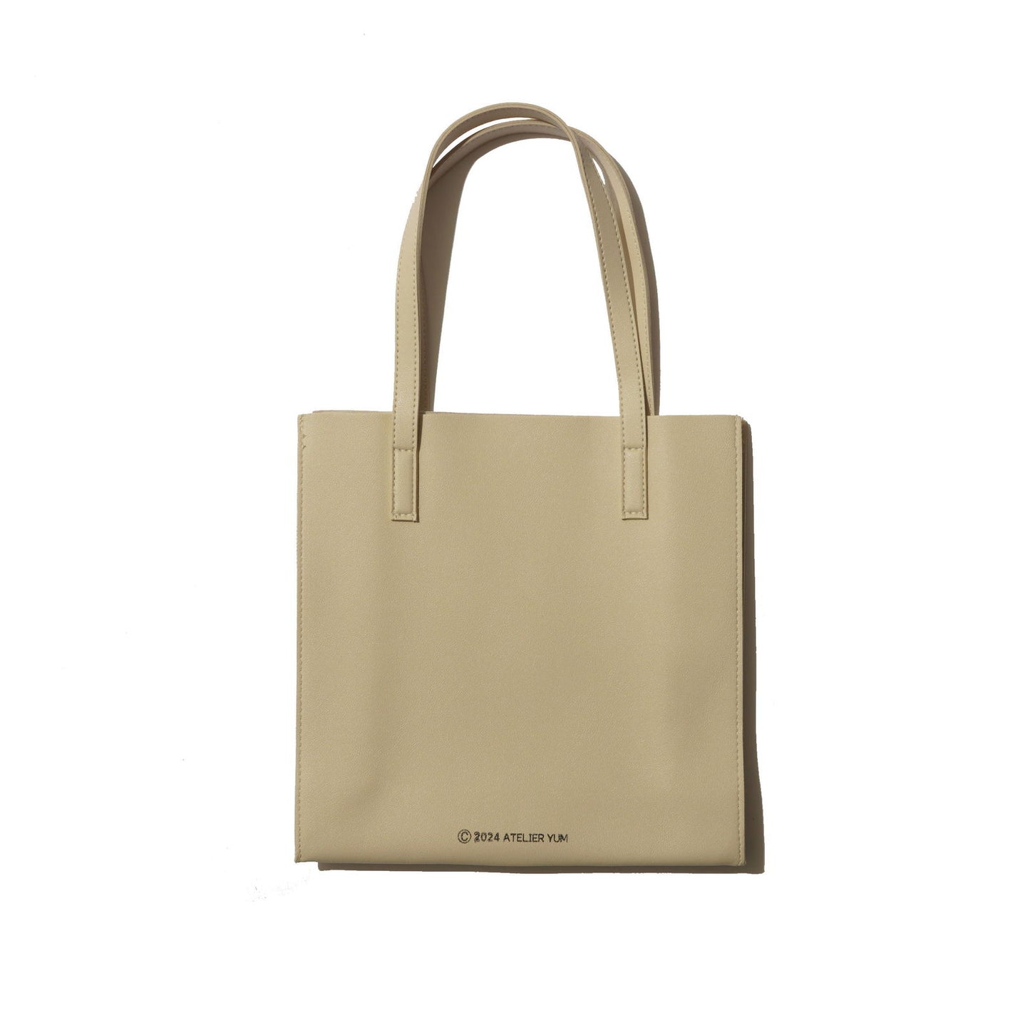 Stencil Spray Art PVC Leather Tote Bag - Ivory  #tag1# #tag2# #tag3# #tag4#