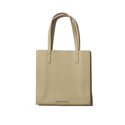 Stencil Spray Art PVC Leather Tote Bag - Ivory  #tag1# #tag2# #tag3# #tag4#